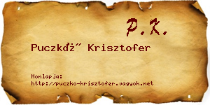 Puczkó Krisztofer névjegykártya